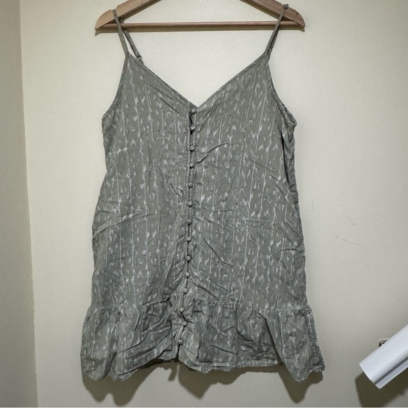 Women's American Eagle Green and Beige Sleeveless Baby Doll Midi Dress Size M - Picture 5 of 15